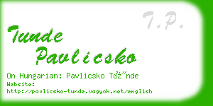 tunde pavlicsko business card